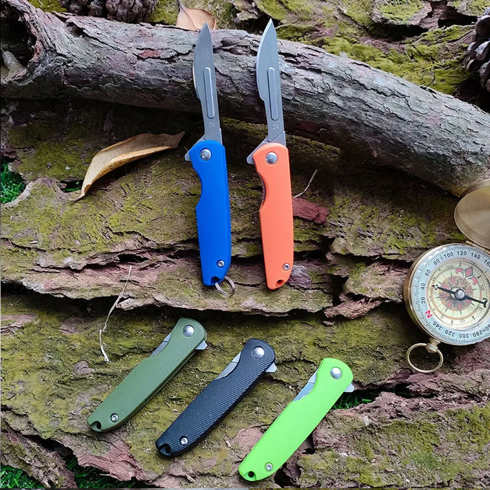 Multicolor ABS Handle Folding Knife Outdoor Survival Camping Emergency Tools EDC Pocket Utility Scalpel Knife Small Box Cutter