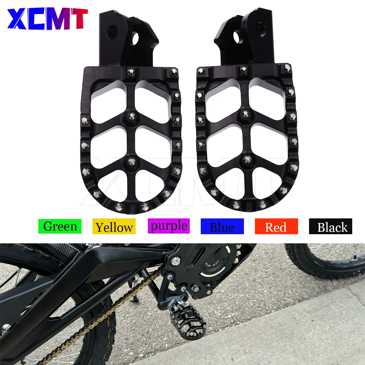 

Motorcycle Accessories Electric Dirt Pit Bike Footpegs For Surron Light Bee S X CNC Foot Pegs Rests Pedals Pad Sur-Ron Sur Ron