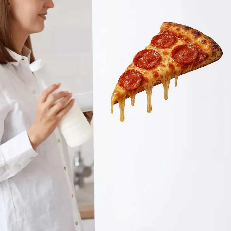 Pizza Themed Stickers for Restaurant Bakery Kitchen Cabinet Fridge Home Decor Decal Stickers AA275