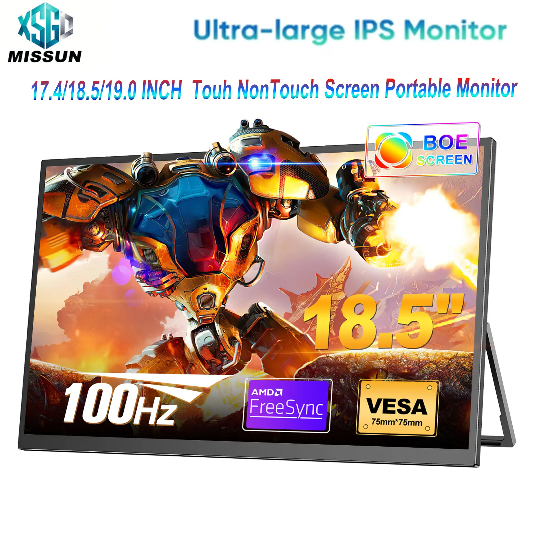 18.5' Portable Monitor 144Hz 100%sRGB IPS Expand Office Display for PC Laptop Phone XBox Switch W/Type-C Mini HDMI Gaming HD 4K