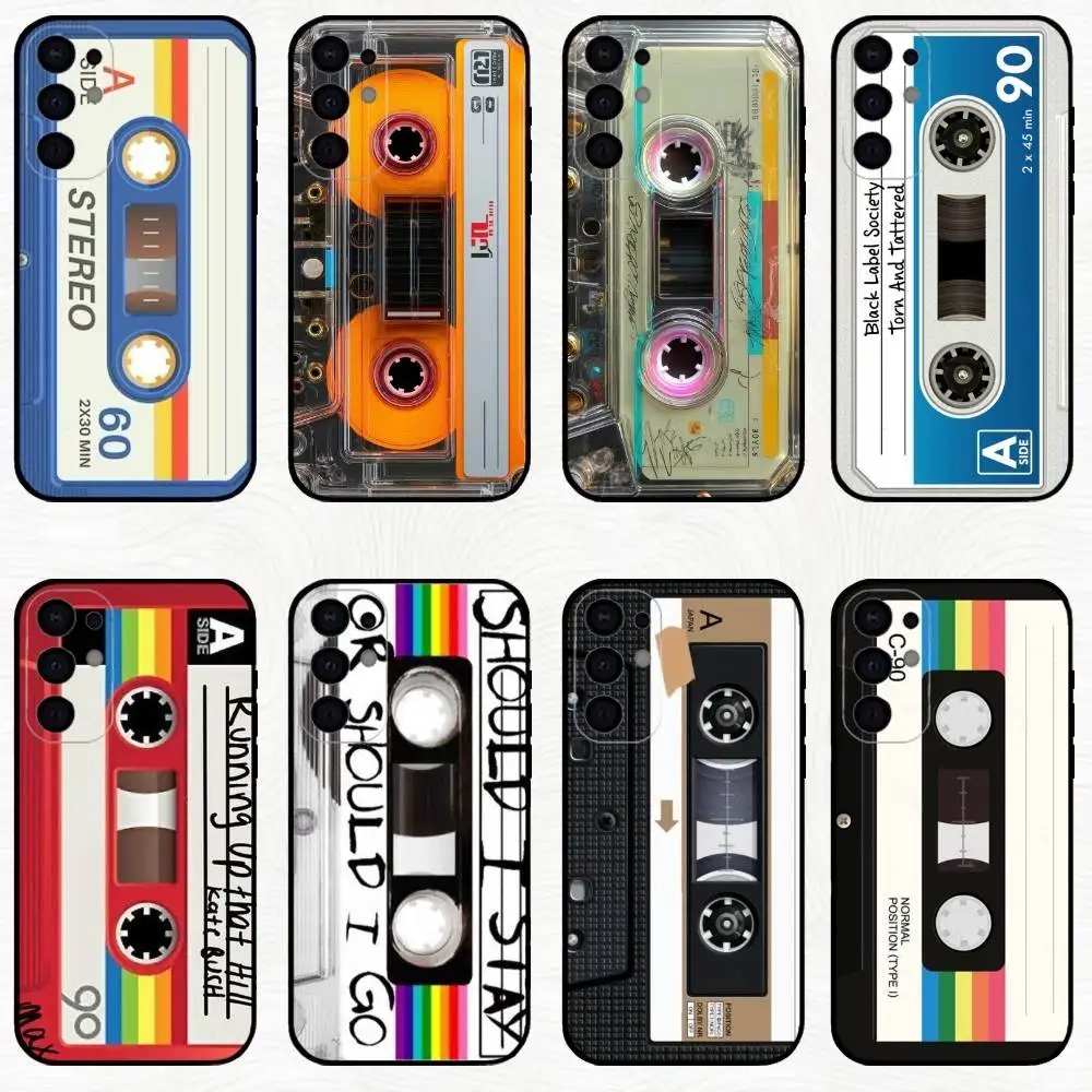 

M-Magnetic Radio tape Cassette Phone Case For Samsung S25,S24,S23,S22,S21,S20,Plus,Fe,Lite,Others Black Cover