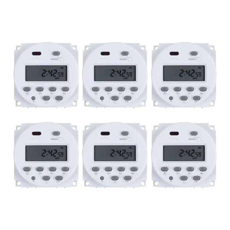 

N84R 6X DC 12V Digital LCD Power Programmable Timer Time Switch Relay 16A Amps