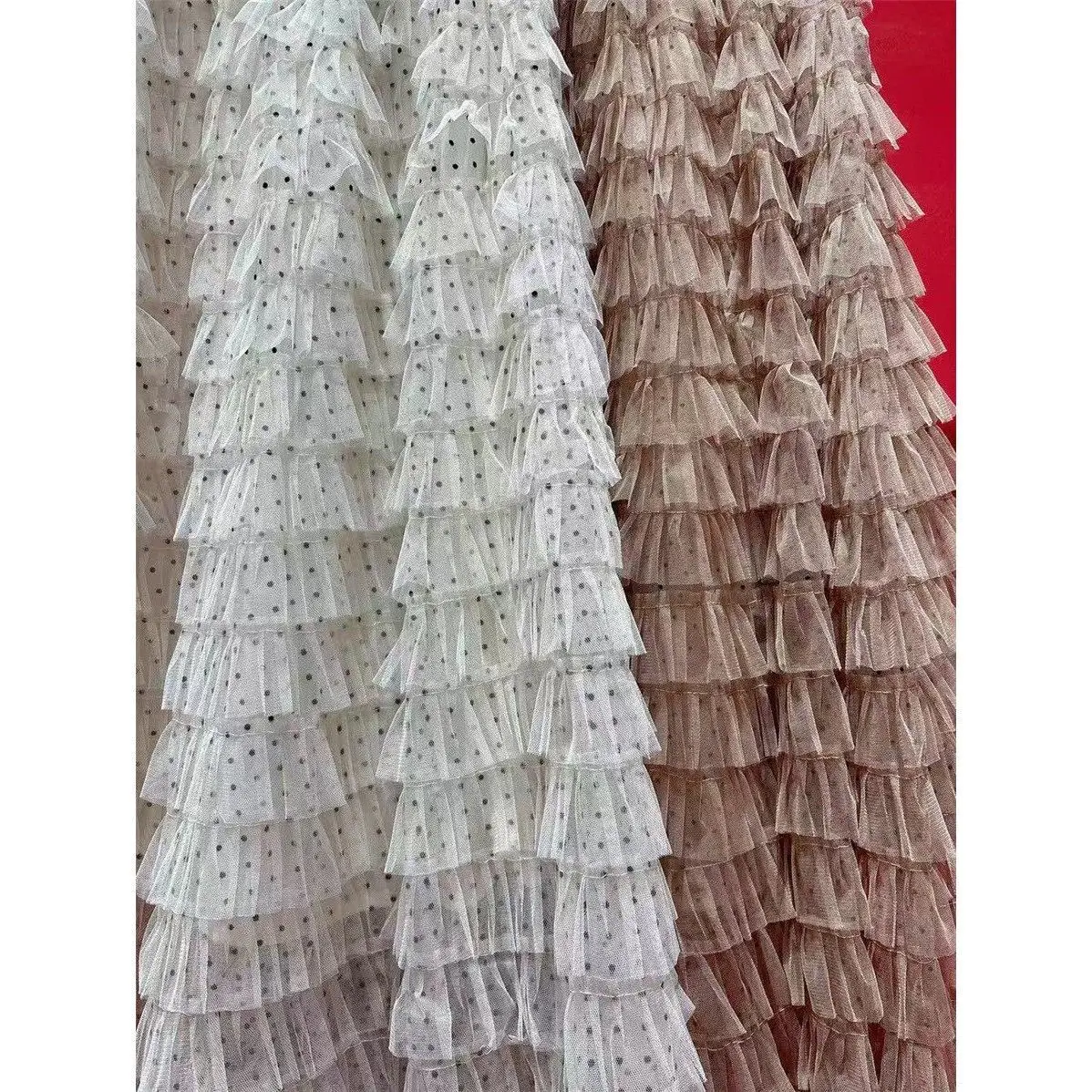 Spring 2026 Polka Dot Midi Skirt High Waist Elastic Waist Meat Concealing Half-length Skirt Loose Texture Cake Skirt Casual S...