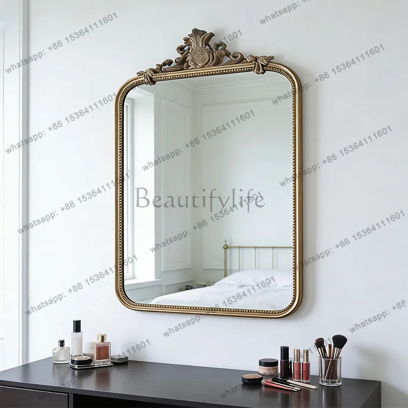 French square simple bathroom mirror bedroom smart wall-mounted washstand vanity mirror