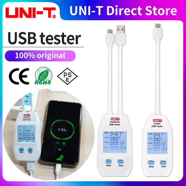 UNI-T UT658 Tester USB UT658C UT658DUAL Ładowarka typu A/C Szybkie ładowanie Prąd Pojemność Tester rezystancji energii Miernik mocy USB