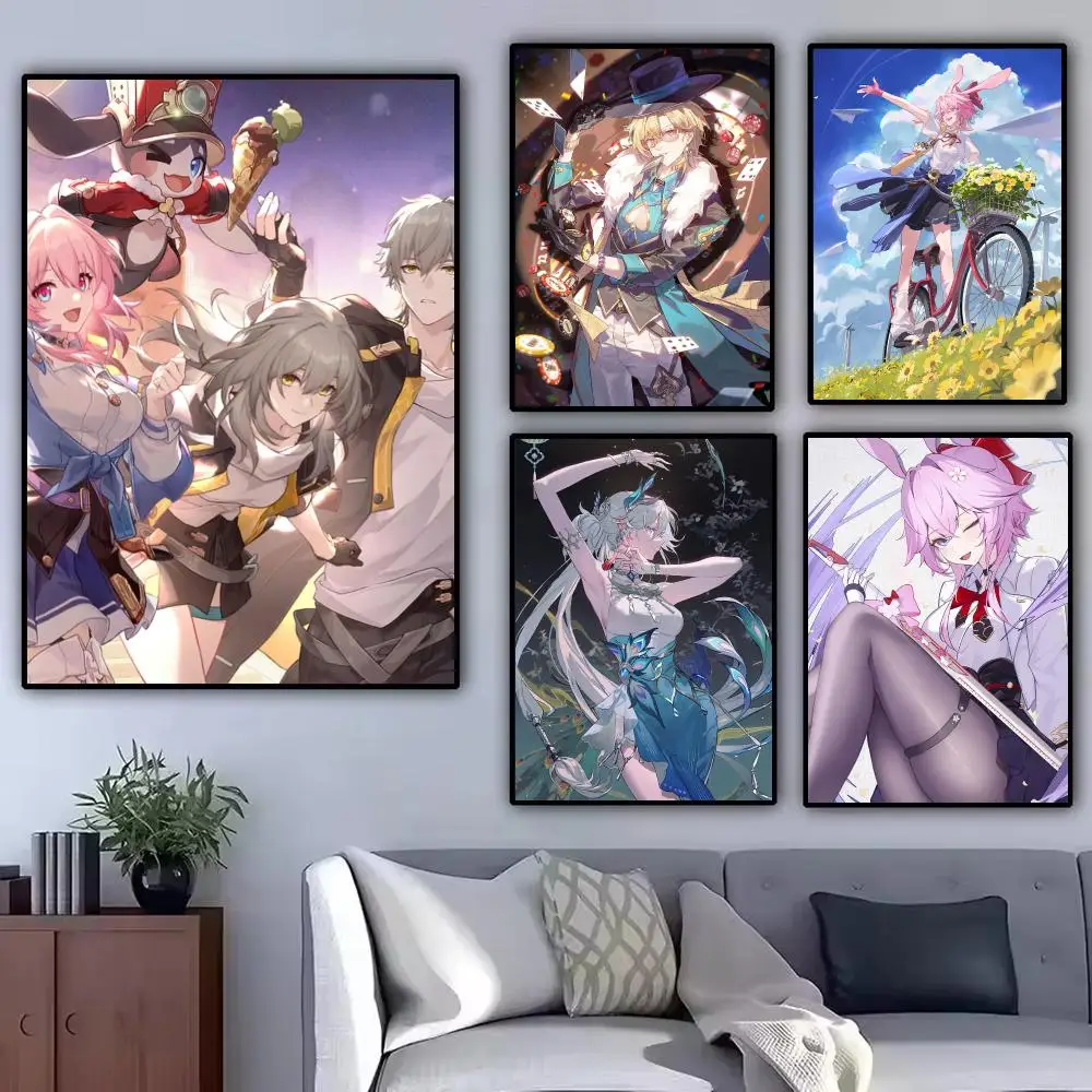 Anime H-Honkai S-Star Rail Poster Modern  Wall Art Aesthetic Minimalist Bedroom Decor Cafe Home Gift