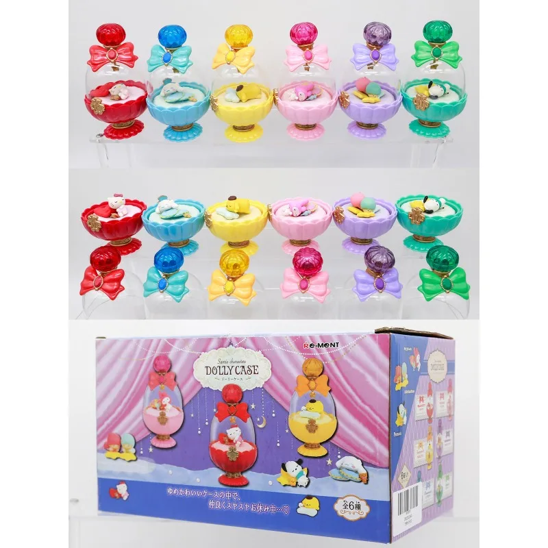 RE-MENT Sanrio Blind Box Spielzeug Charaktere schlafen im Dolly Case Szene Cinnamoroll Figur Puppenspielzeug sammeln Ornamente