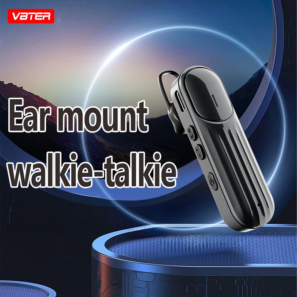 

VBTER WBT-V8 Mini Micro Wireless Headset 5km Ran Ear-Mounted Handheld Radio 5W Output Hotel Front Desk Beauty Walkie Talkie Use