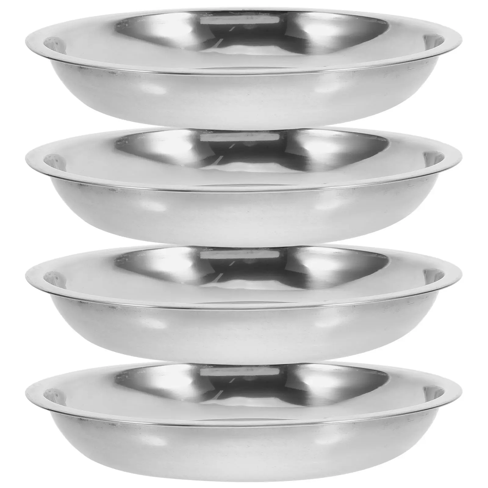 

2PCS Stainless Bowls 20cm Cat Dog Food Stainless Cat Bowl Dog Bowl Water Bowls Large Capacity Easy Clean Indoor Pet Supplies