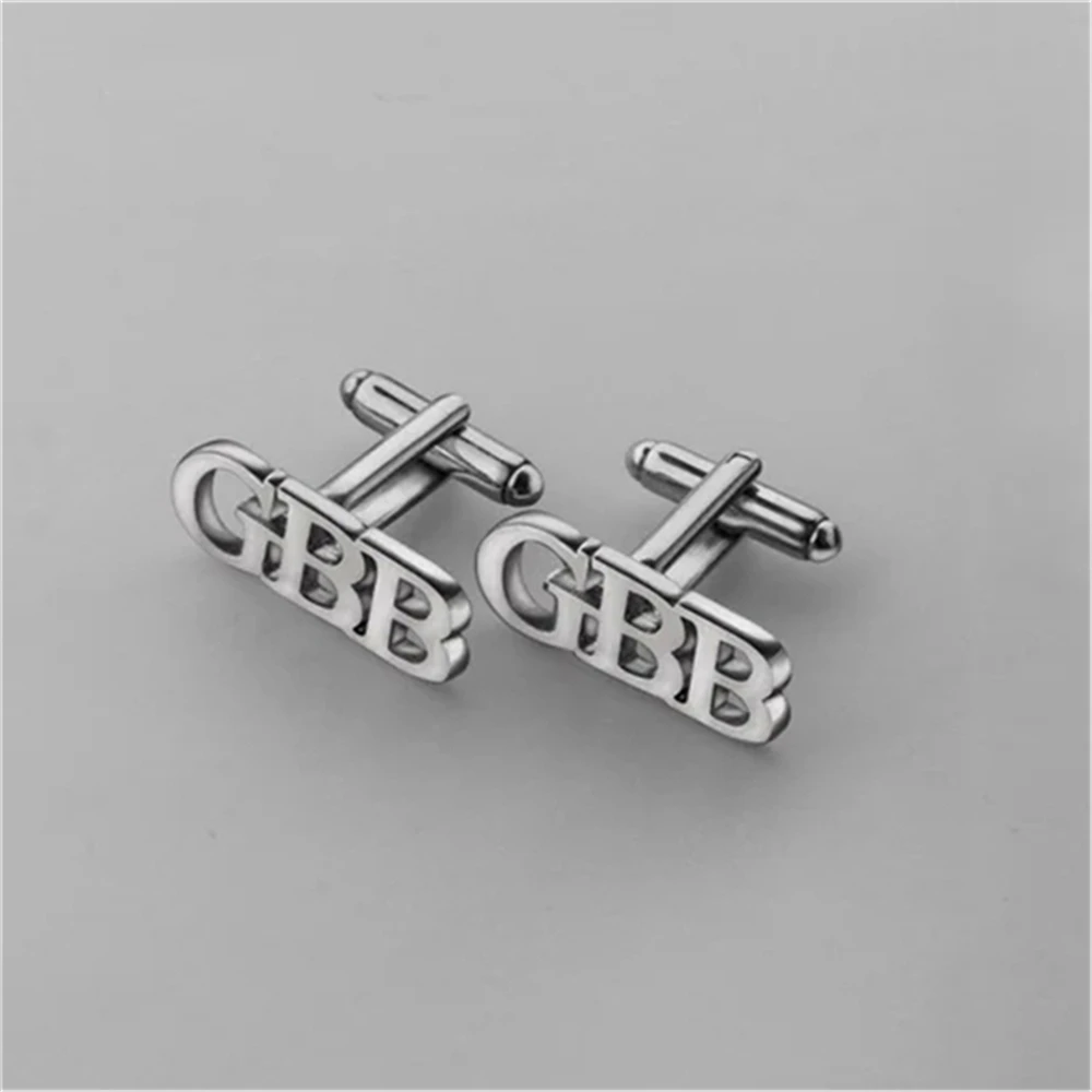 Personalized Mens Cufflinks Custom Silver Color Stainless Steel Cuff link Mens French Shirt Groomsmen Cufflinks Wedding Gifts