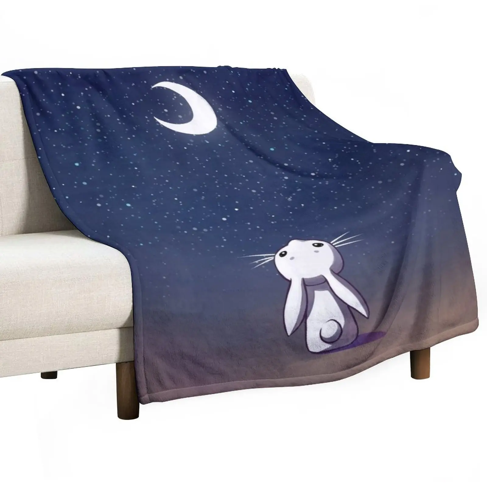 

Moon Bunny Throw Blanket Thins Camping Winter beds Warm Blankets