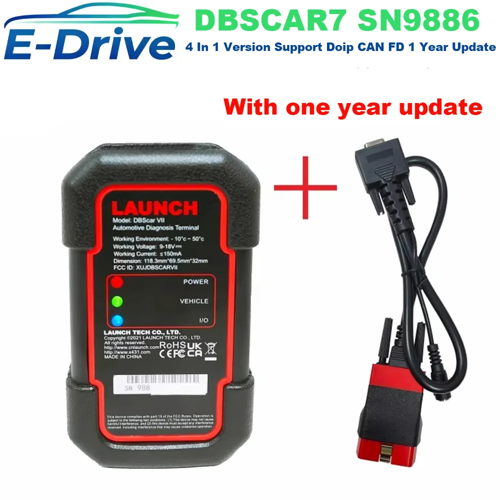 Original Launch DBScar 7 SN 9886 4 In 1 Version Support Doip CAN FD With 1 Year Free Update Xpro5 Free Unlock SGW FCA