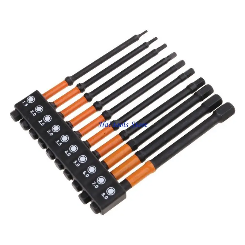 

X37e 10pcs Drill Bit Bit Head Steel 1/4 "шестнадцатеричной бит набор 100 мм магнитной отвертки длиной 100 мм