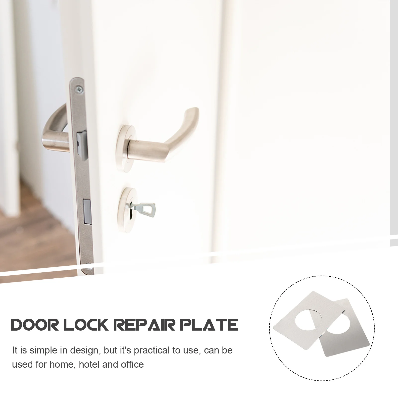 2 قطعة الفولاذ المقاوم للصدأ تعزيز قفل طقم تصليح مقاومة للصدأ دائم ثقب الباب غطاء ديدبولت غطاء لوحة الباب سترايك لوحة