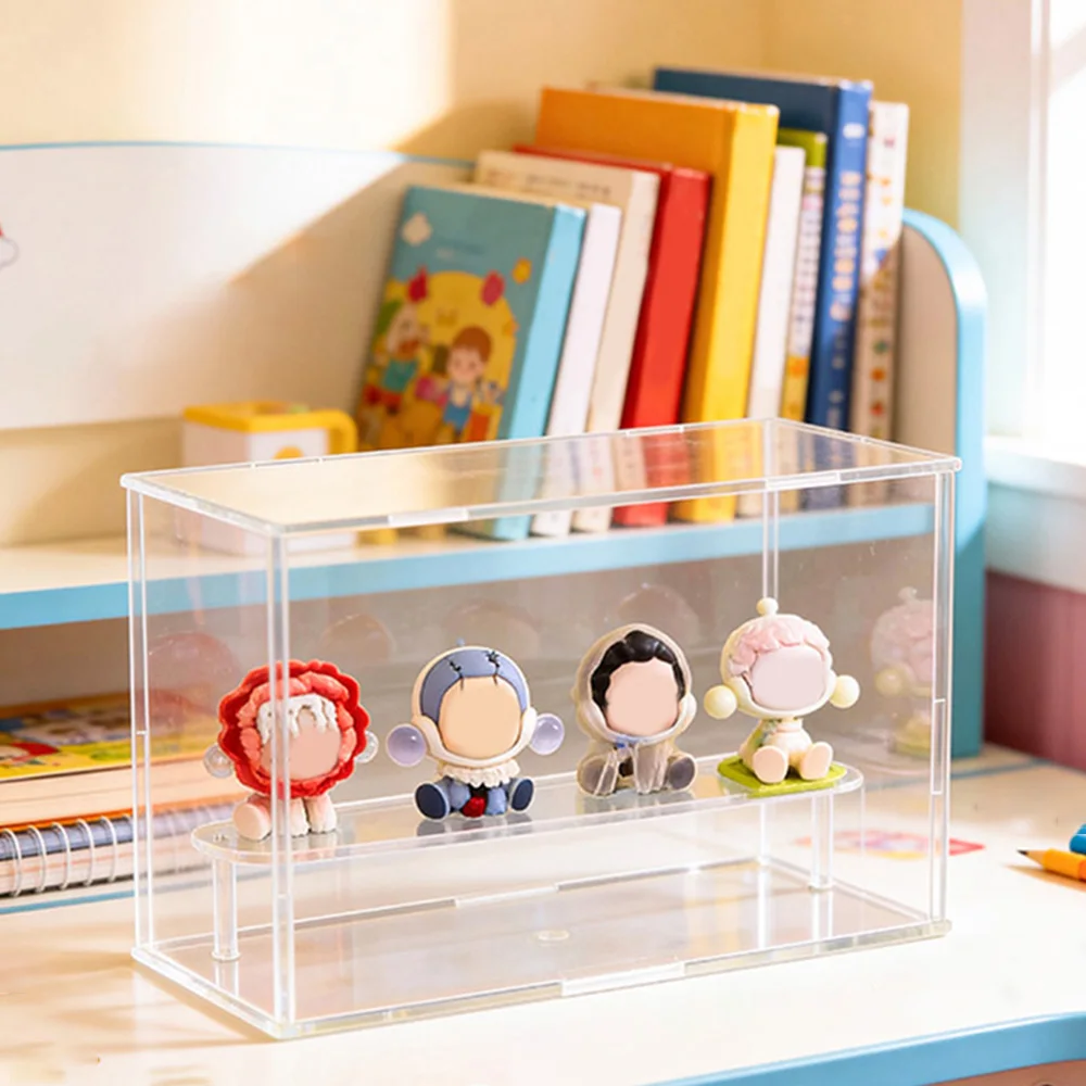 Clear Display Box for Figure Doll Acrylic Perfume Blind Box Toy Display Stand Action Fingures Organizer Removable Shelves