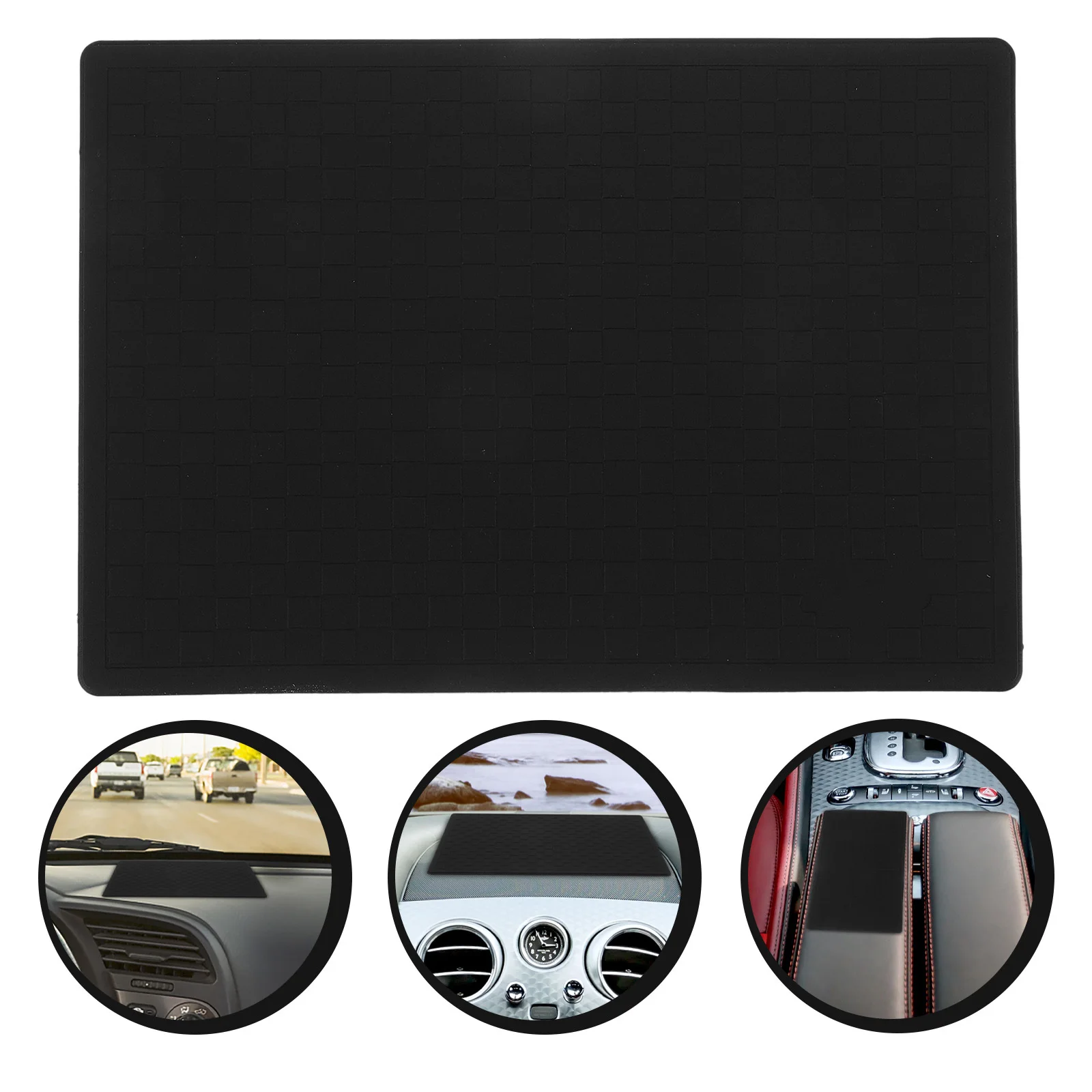 

Anti-Slip Dash Pad Car Dashboard Mat with Grid Pattern Large Size Non-Slip Surface for Phone Keys Sunglasses Car Interior