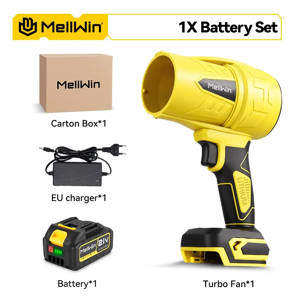 MELLWIN 300000RPM Bürstenloser Elektrischer Turbo-Jet-Lüfter Handgehaltener Laubbläser Staubreiniger für Makita 18V Akku – Detail 18