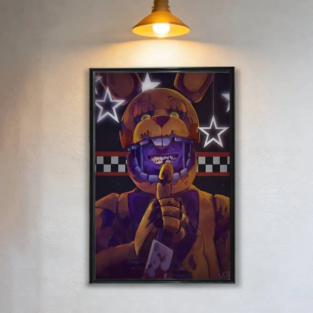 William Afton Springtrap Freddy FNAF Poster HD Art Sticky Wall Waterproof Home Living Room Bedroom