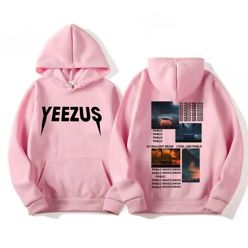 Rapper Kanye West Yeezus Hoodie The Life of Pablo Print Pullover Sweatshirt Men Women Fashion Vintage Hip Hop Hoodies Streetwear