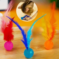 Cat Interactive Toy Tickle Cat Colorful Bouncing Ball Pet SuppliesPuzzle Teasing Indoor Cat Worm Caterpillar Elastic Feather Toy