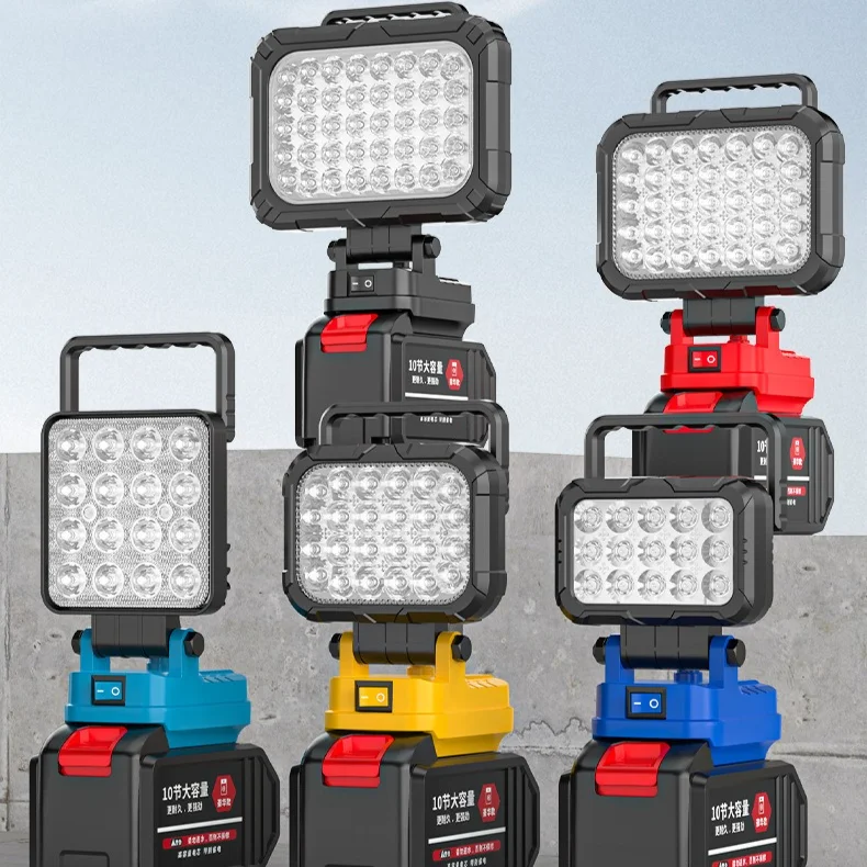 

For Dewalt/Makita/Milwaukee Battery Portable LED Work Light with USB Port 3'' Flashlight Flood Lights Cordless Outdoor Tool Lamp