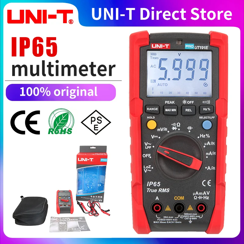 UNI-T UT191T UT191E Pro Multimeter Analog Digital True RMS Current Voltage Hz Diode LoZ ACV Peak Electrical Multi Meter A237