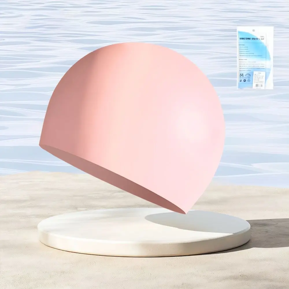 Adult Silicone Swim Cap Waterproof Elastic Bathing Hat For Long Hair Comfortable Swimming Pool Headwear Sports Accessories
