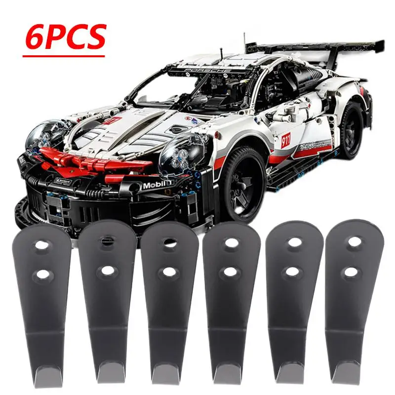 6Pcs Goods Wall Mount Hook for MOC Technic   W14 E Wall Hanging Cars Display Rack (42171 Wall Hook)