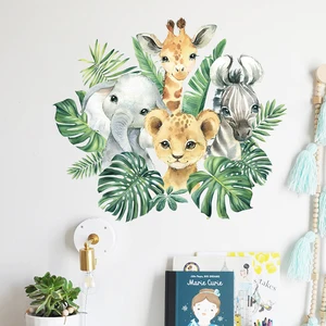 1pc von Cartoons Lion Lion Zebra Giraffe lächelnde Gesichtswandaufkleber für Kinderzimmer Dekoration Hausabschlüsse der Wand 8 Hauptverkäufe von Elefanten Wandaufkleber - №4