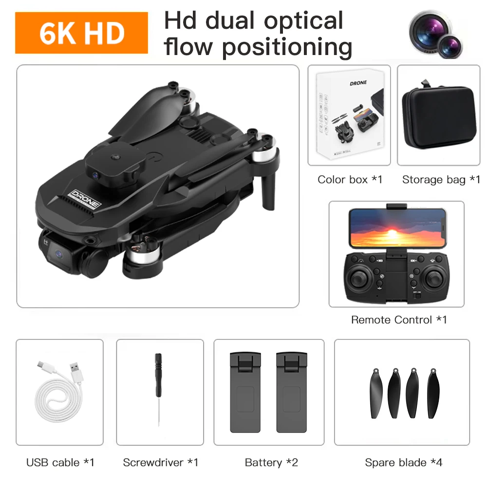 

F196 RC Quadcopter Mini Drone with 4K Camera Brushless Motor Obstacle Avoidance Optical Flow Remote Control FPV Dron Toy