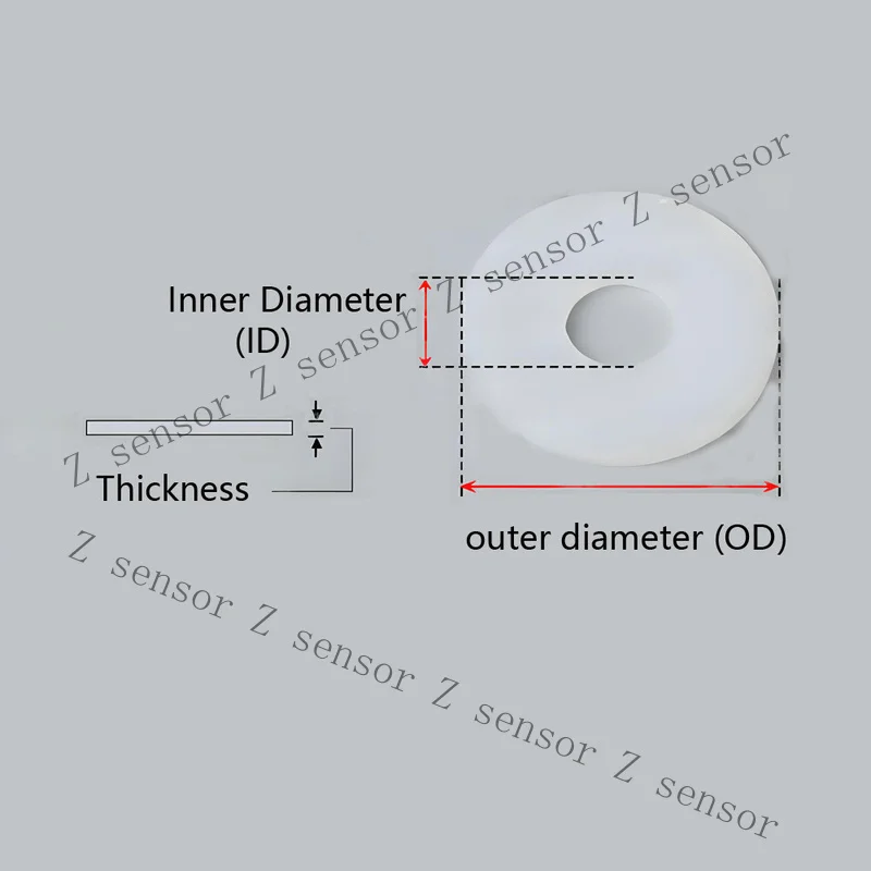 Z+ White Silicone Flat Ring Rubber Washer Seal Gaskets Inner Diameter 10mm to 36mm