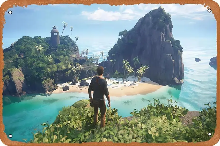 Uncharted Digital, Uncharted game Posters Retro Metal Tin Sign Vintage Room Decor Poster for Home Coffee Bar Wall Art Decor sign