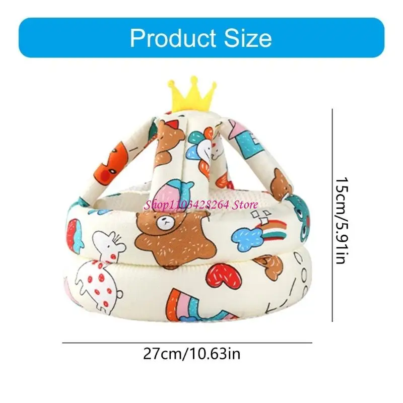 Soft Cotton Baby Head Guard Helmet Breathable Mesh Infant Helmet Suitable for Fall During Learning to Walk