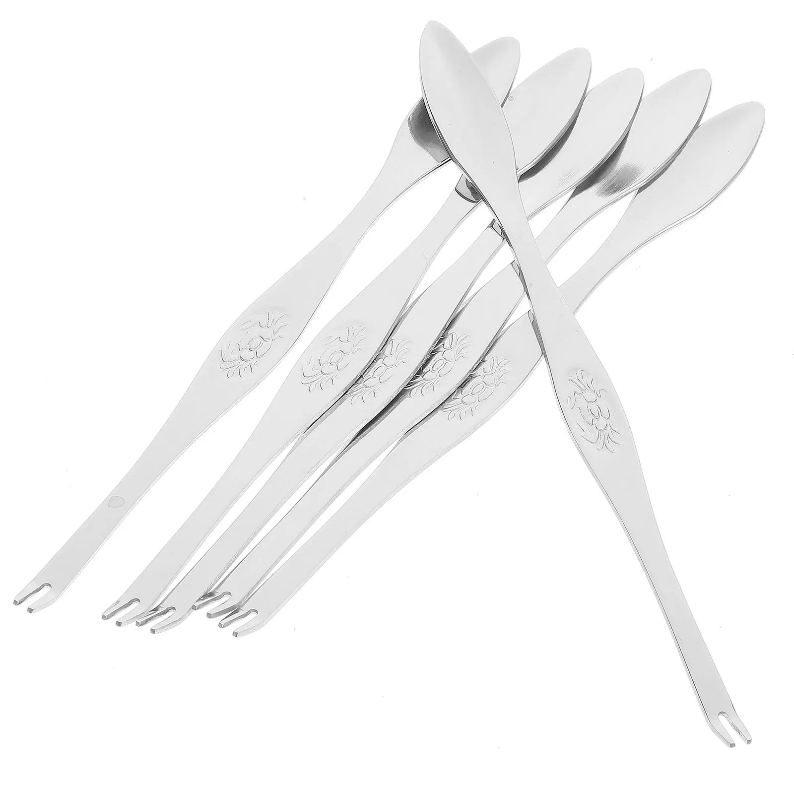 

6pcs Crab Needle Stainless Steel Seafood Tool for Crab Lobster Oyster Restaurant Picnic Home Fork Spoon Multipurpose