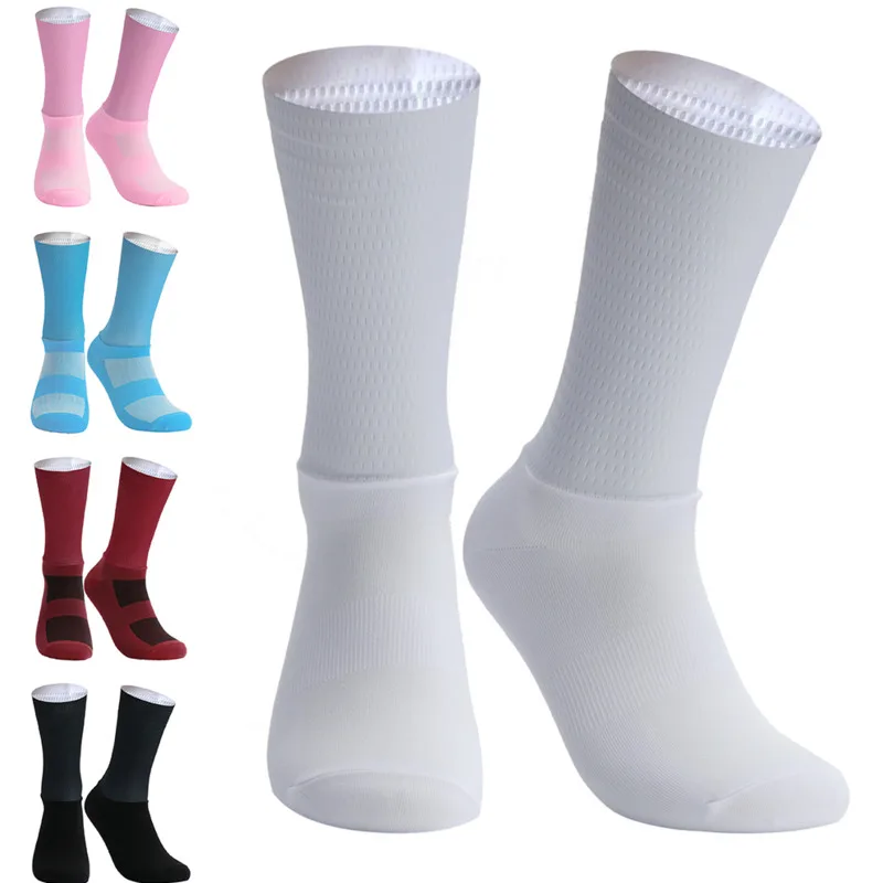 

Socks New Slip Pro Anti Team Aero Silicone Cycling Socks Men Bicycle Sport Running Bike Socks Calcetines Ciclismo