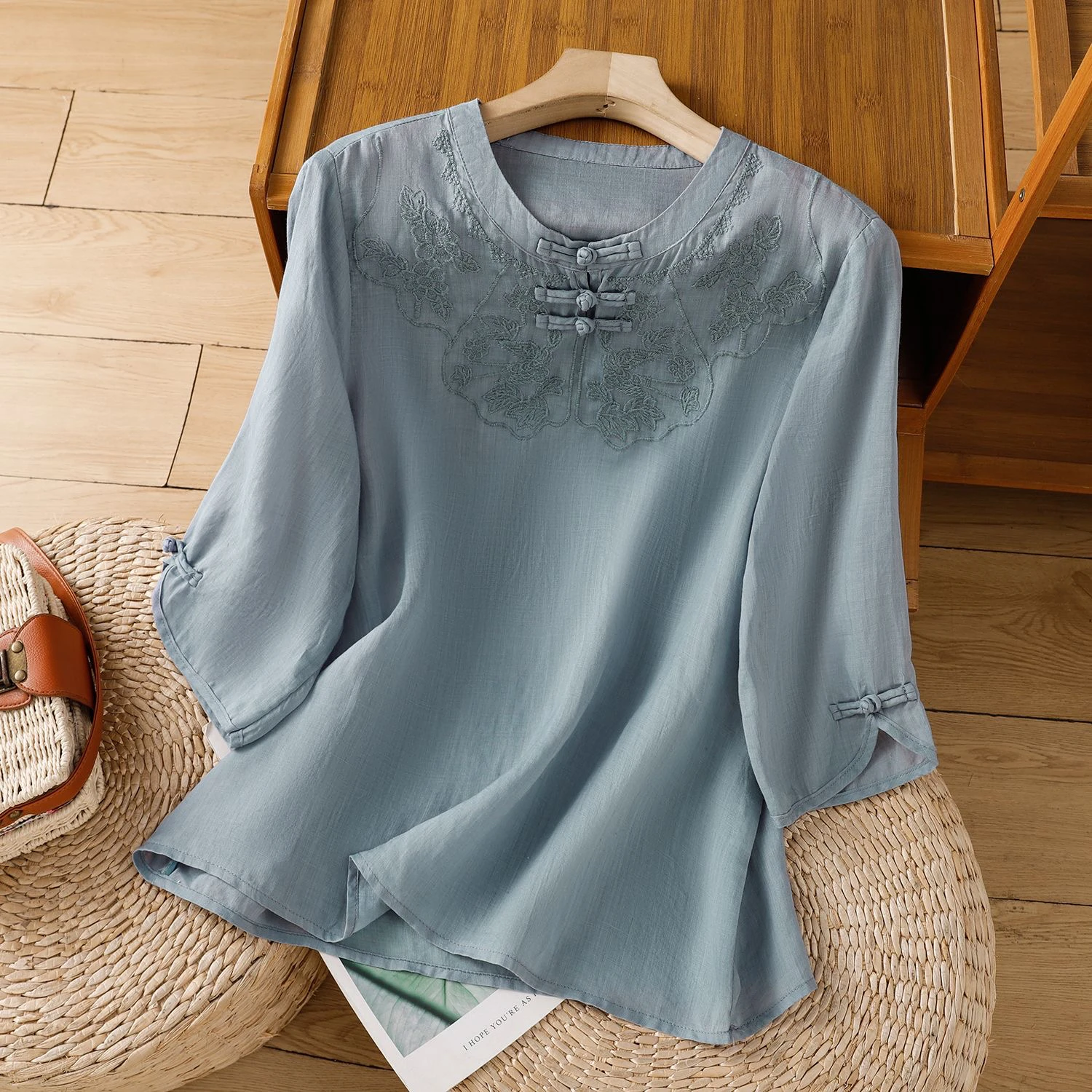 

Летний тонкий хлопок и лен с вышивкой, женский свободный крой, круглый, на пуговицах, ort Sve Pure Color, большой размер, накладные волосы...