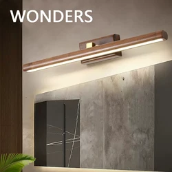 Modern Wood Dressing Table Wall Lamp Acrylic Lampshade Rotatable LED Sconce Lights Home Decor Mirror Painting Exhibition Lustres