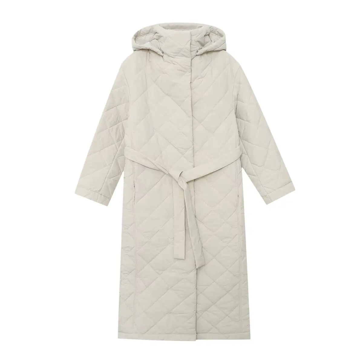 2025 New Women's Long Hooded Thiened Warm Cotton Jaet over Knee Length Commute Sle Zipper Closure  Color Cotton Coat