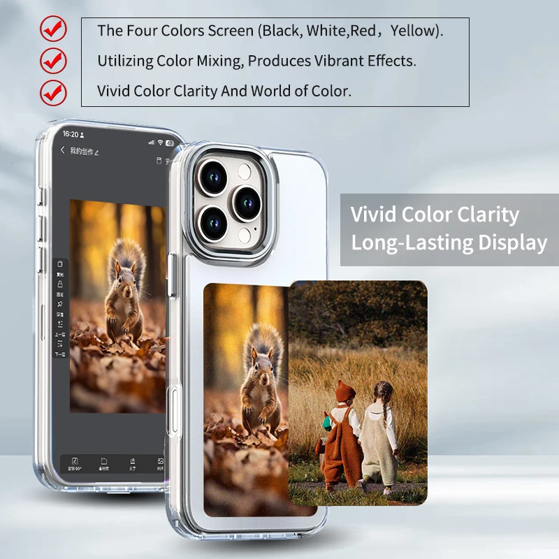 Immagine 6: Custodia per telefono AERMY NFC Custodia per telefono con schermo a inchiostro Smart E stile cristallino per IPhone 13 14 15 16 Por Max Plus