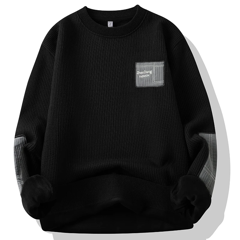 

One Piece Velvet Sweater for Men, Autumn and Winter Trendy Brand Youth Casual Warm Shirt