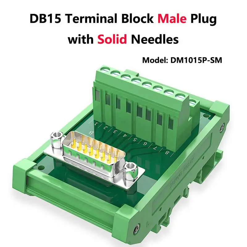 DB15 Welding-free Male Plug Female Socket Relay Terminal Block 15 Pin Serial Port Connector Adapter Board Automated Rail Module