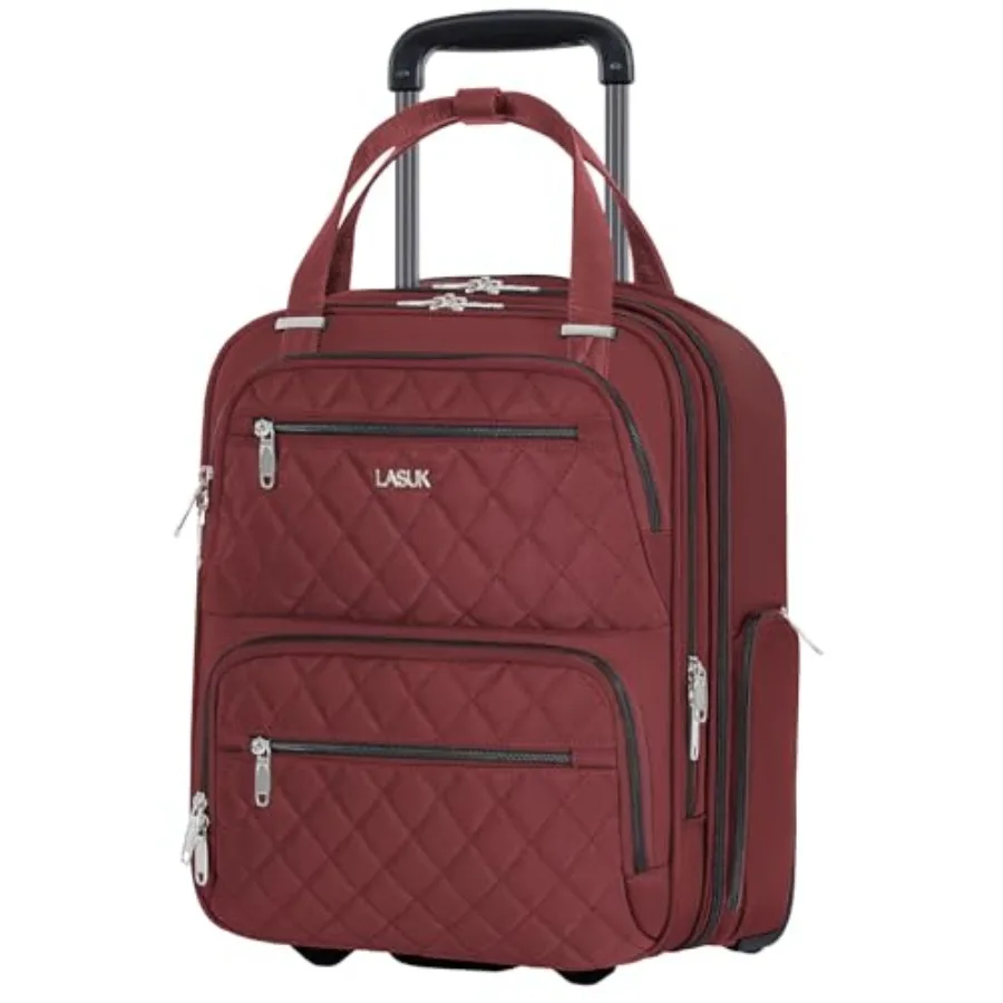 

Underseat Carry On Luggage with Wheels, 17 inch Lightweight Overnight Soft Sided Personal Luggage Bag Carry-On Suitcase for Sho