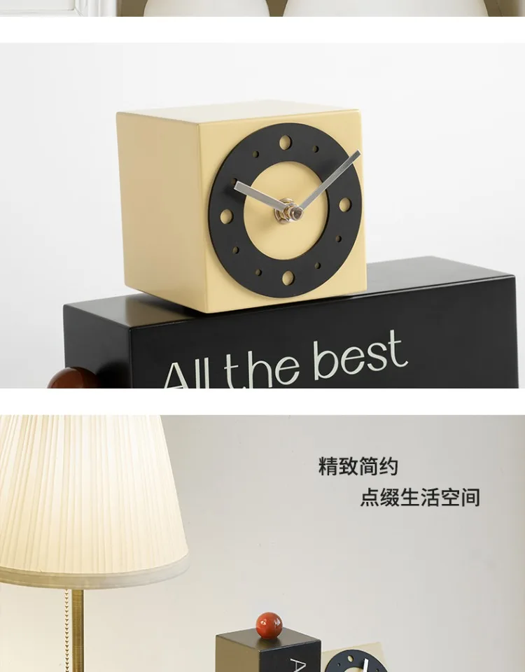 Horloge rotative pour chambre à coucher, ornement de bureau haut de gamme pour entrée