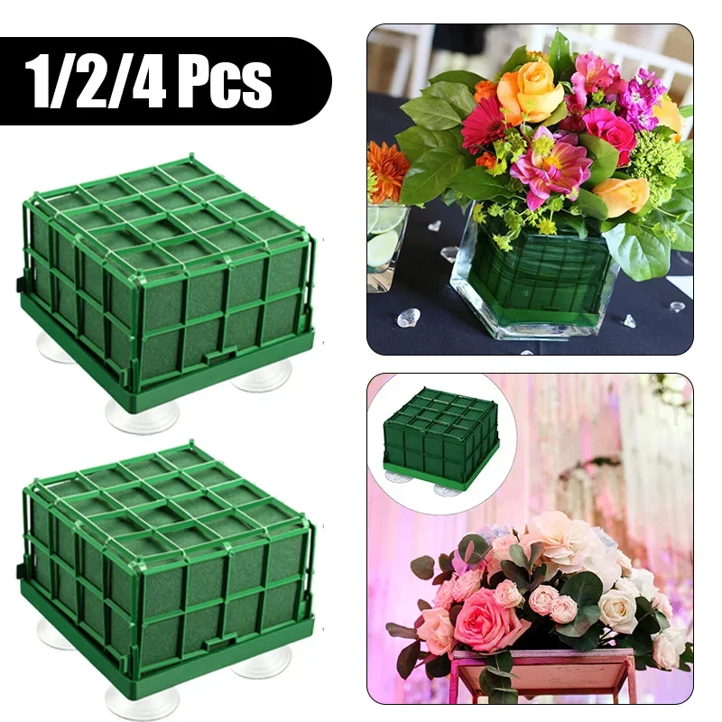 1/2/4PCS Foam Floral Flowers Arrangements Mud Bricks Cage Holder Wedding Party Florist Blocks Wet Flower Brick Block Decoration