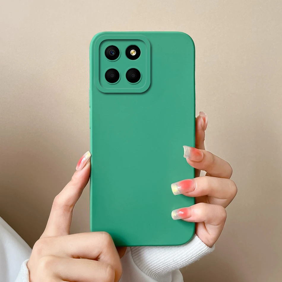 Soild Colour Case For Honor X8 X8A X8B X7 X7A X6 X6A XAS X5 Phone Cases Original Soft Liquid Silicone Shockproof Back Cover Capa