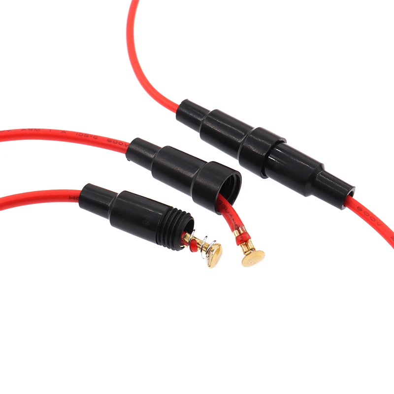 5PCS Fuse tube holder 5*20/6x30MM wired fuse sleeve 22AWG 20AWG 18AWG 16AWG
