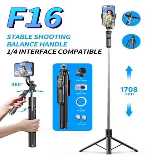 MEUYAG nuevo trípode extensible de 1,7 m palo de Selfie inalámbrico Bluetooth remoto portátil soporte para teléfono inteligente para teléfono iOS Android