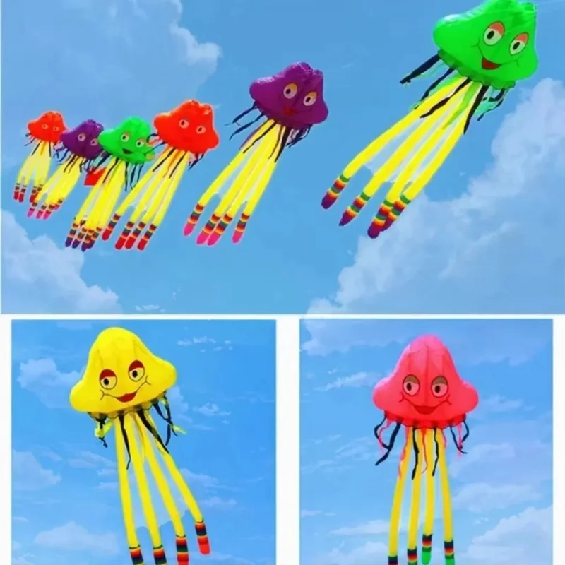 Gratis Verzending Kwallen Vlieger Vliegeren Buiten Speelgoed Volwassenen Kite Reel Zachte Vlieger Hanger Show Opblaasbare Professionele Parachute Wind