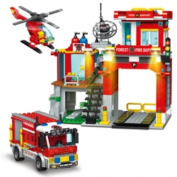 Fire Truck Rescue Team Building Block Assembly Vehicle Assembly Puzzle Toy Boy Children Adult Toy Christmas Birthday Gift