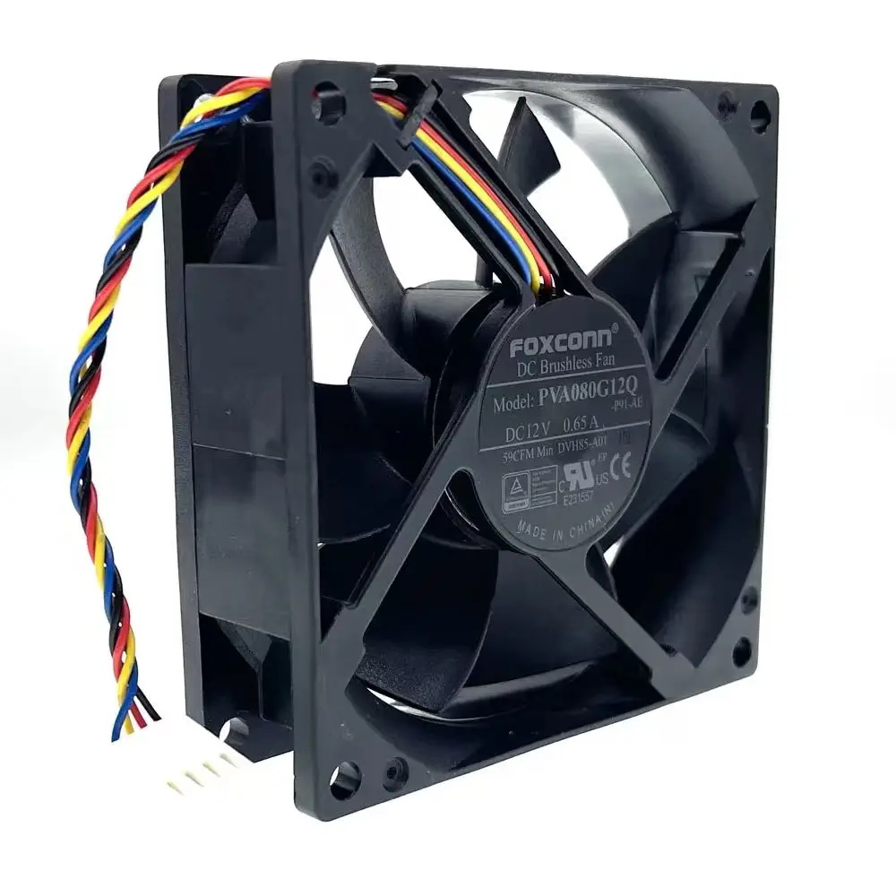 

Новый 80-мм вентилятор охлаждения 8025 12В PWM, Foxconn PVA080G12Q DVH85-A01 80X80X25мм 59CFM 4-проводной 4-контактный кулер для сервера, инвертора, компьютера